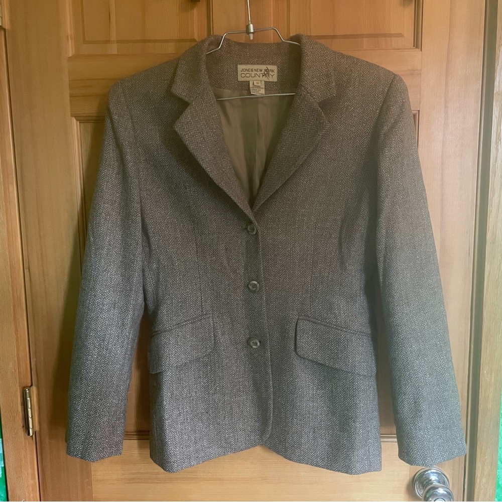 Jones New York 100% Will Herringbone Blazer